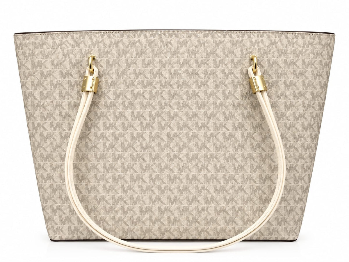Michael Kors Signature Logo Large Tote Bag – Beige#0039