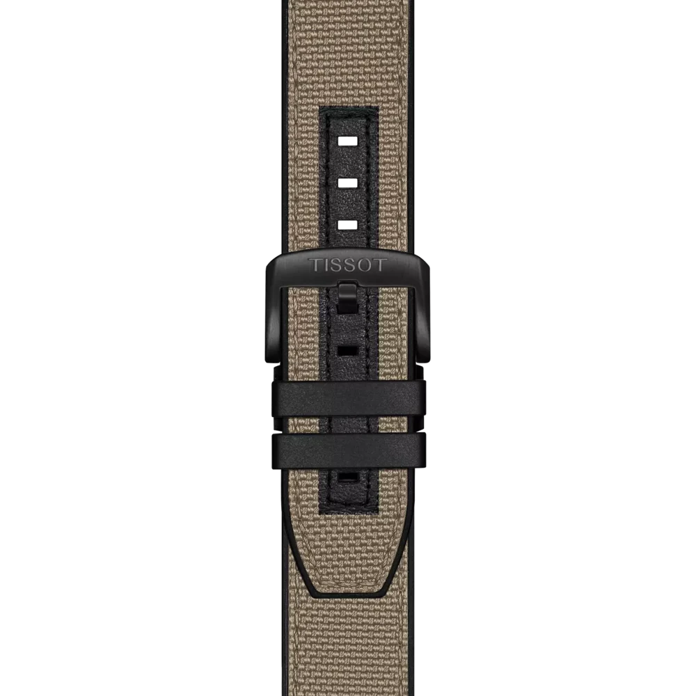 Tissot Supersport Chrono Men's Swiss Quartz Chronograph Watch T125.617.37.051.01 – 45.5 mm, Black Dial & Brown Textile-Leather Strap