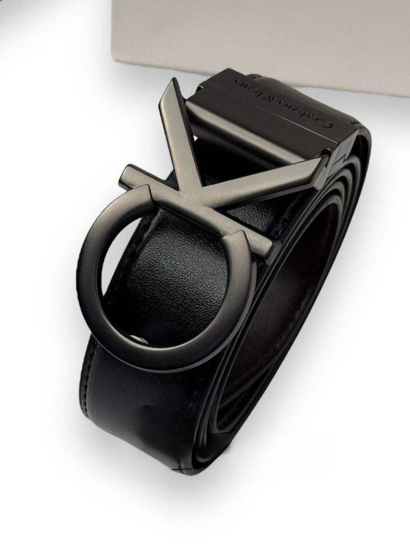 CK Black Leather Wallet-Belt Set For Men #6