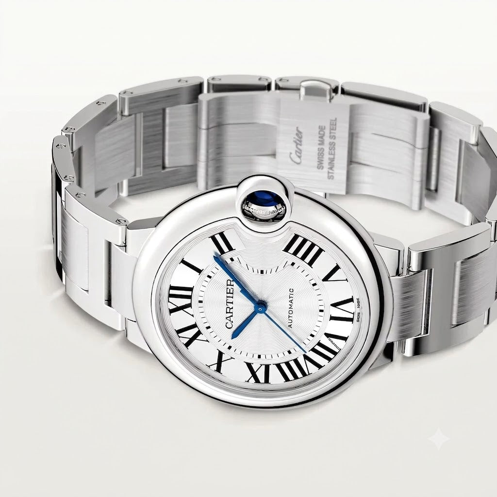 Cartier Ballon Bleu 33 mm – Blue Silvered Dial & Stainless Steel Bracelet