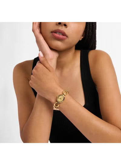 Michael Kors MK4957 Maude Gold Oval Women’s Watch – Elegant Quartz Stainless Steel Dress Watch