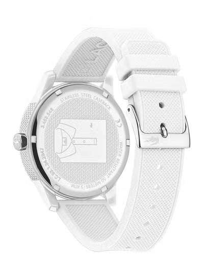 Lacoste 2011069 Men's Analog Watch – White Dial, White Silicone Strap & Quartz Movement