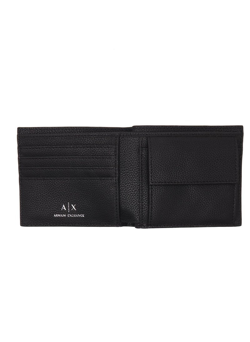 AX Black Leather Wallet & Keychain Set For Men #2