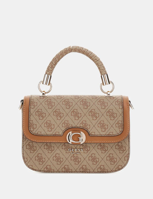 Guess Izzy Monogram Top-Handle Crossbody Bag
