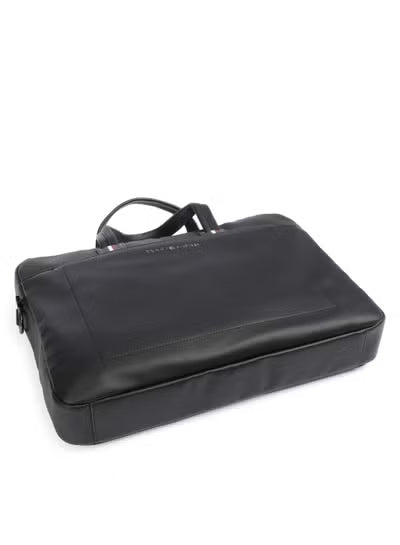 Tommy Hilfiger Black Laptop Bag for Men – Premium Faux Leather Business & Travel Briefcase#BL-1