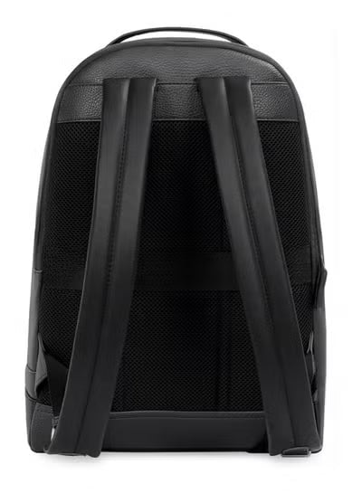 Tommy Hilfiger Black Leather Backpack – Premium Pebble Grain Everyday & Business Backpack#52-100