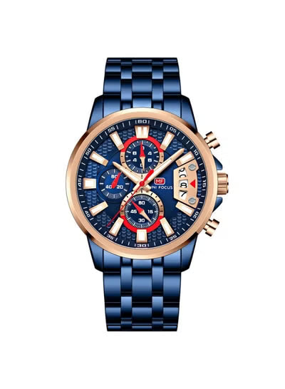 Mini Focus MF0352G.03 Men’s Chronograph Quartz Watch – Blue Stainless Steel Strap, 42mm Case