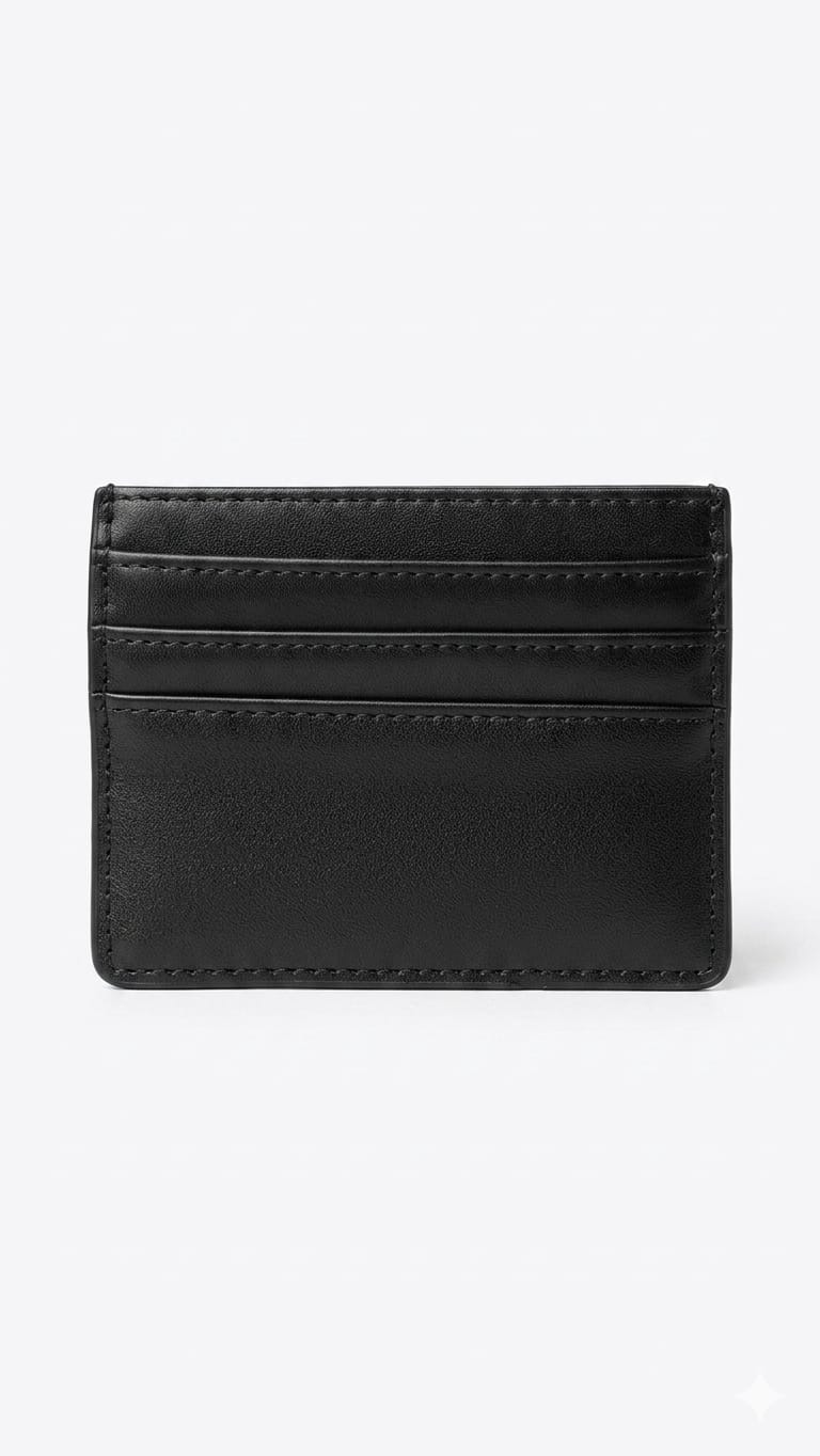 Porsche Crest Black Leather Card Holder – Slim Luxury Card Wallet#27