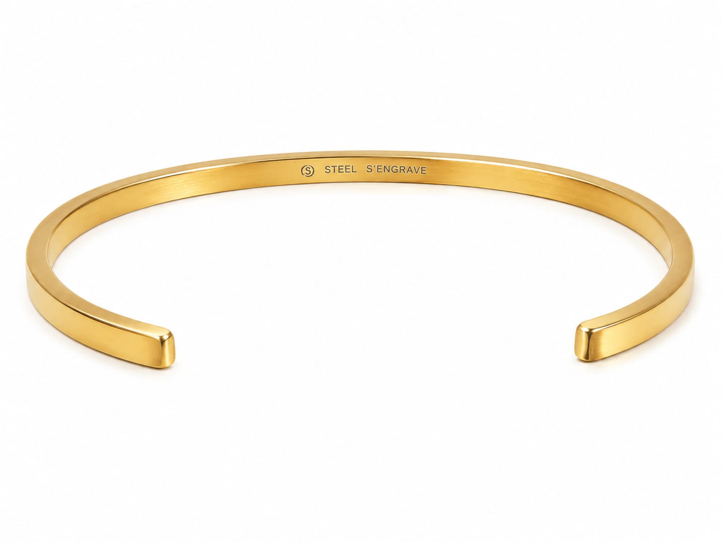 Elegant Gold Stainless Steel Open Cuff Bracelet – Minimal Luxury Jewelry for Women#025