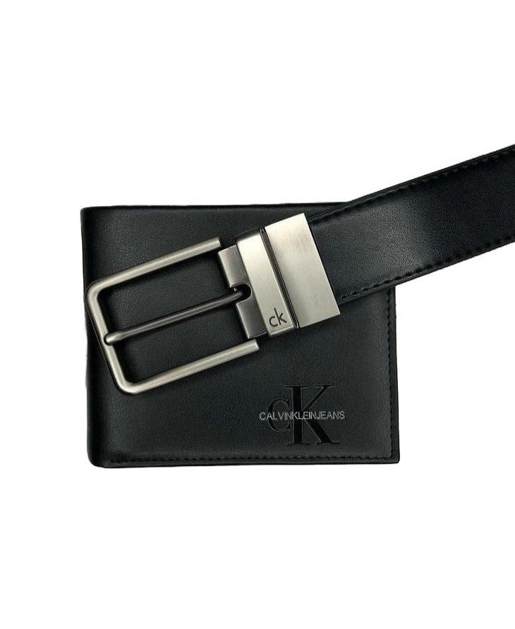 CK Black Leather Wallet-Belt Set For Men #10
