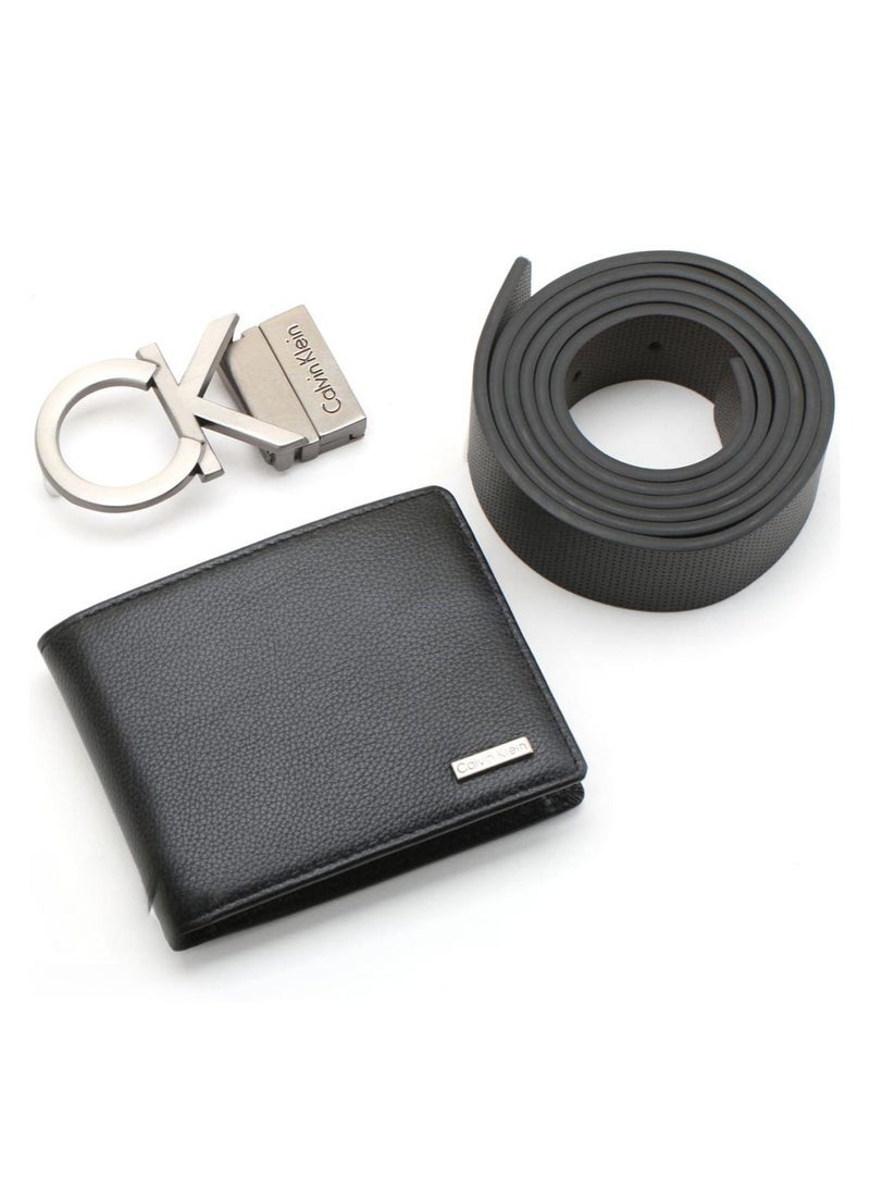 CK Black Leather Wallet-Belt Set For Men #6