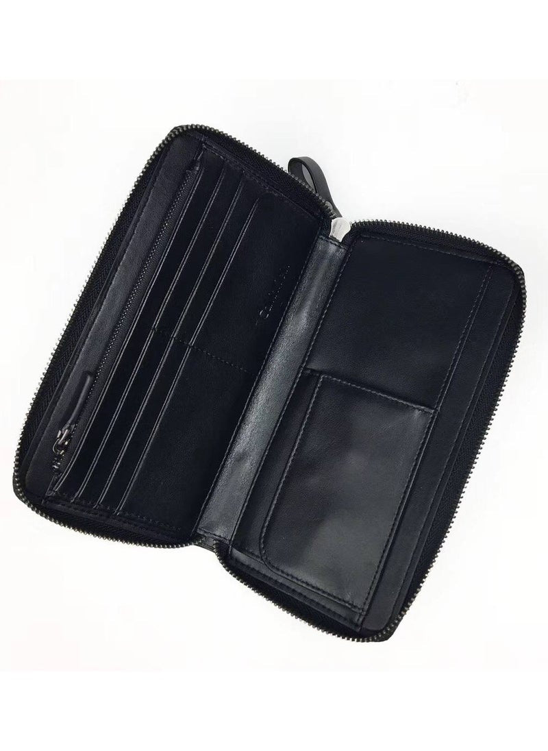 CK Long Black Leather Wallet For Unisex #8