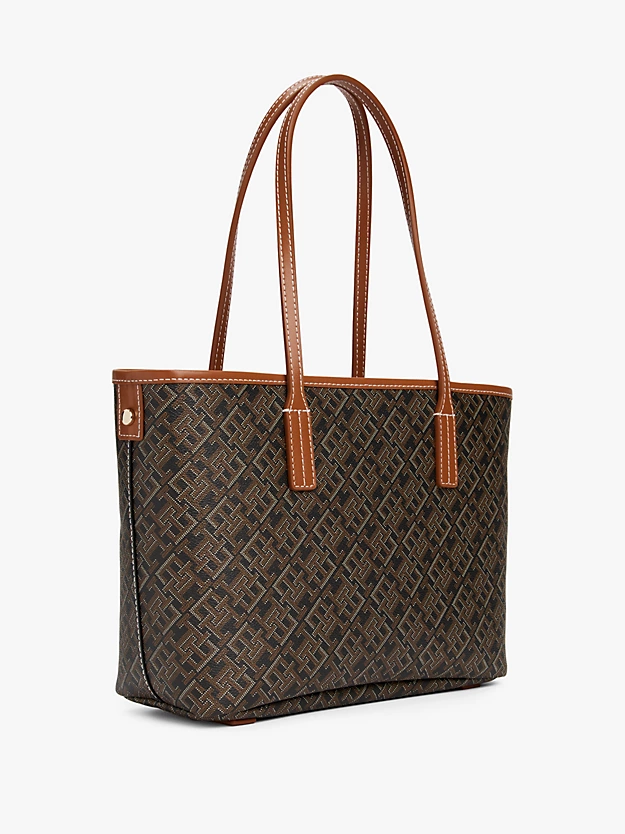 Tommy Hilfiger Monoplay Removable Laptop Pouch Handbag Brown TB75 #25