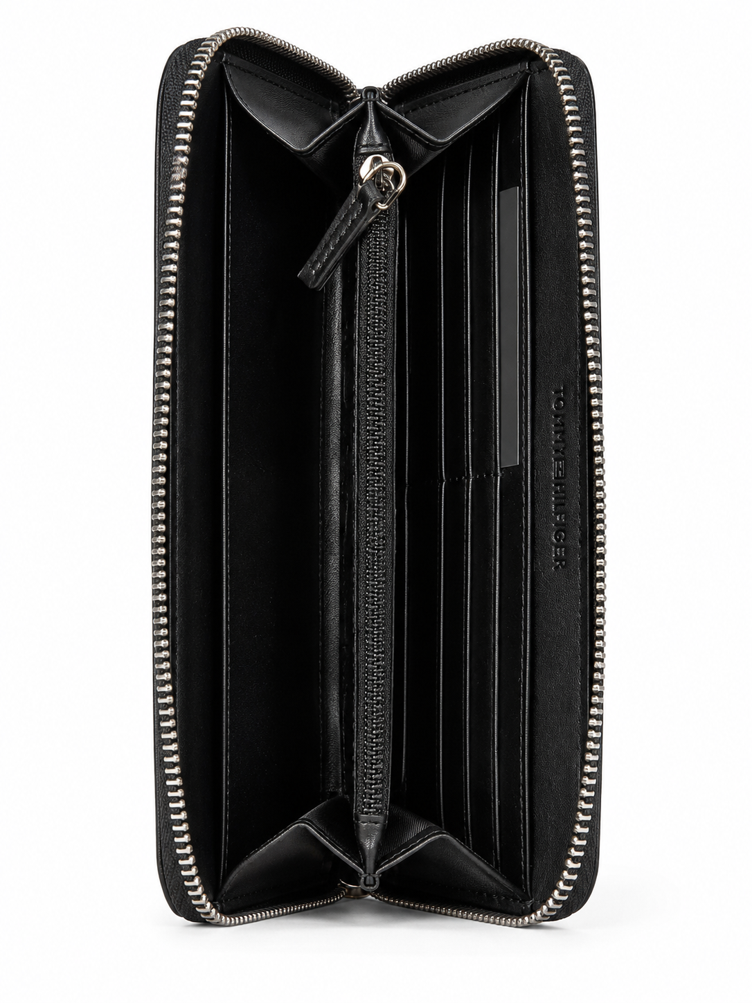Tommy Hilfiger Zip-Around Wallet – Elegant Black Unisex Modern Design#L-89