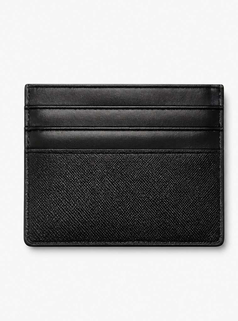 Calvin Klein Textured Leather Card Holder - Modern Logo