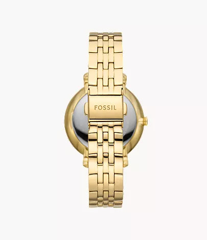 Jacqueline Sun & Moon Multifunction Gold-Tone Stainless Steel Watch with Mother-of-Pearl Dial