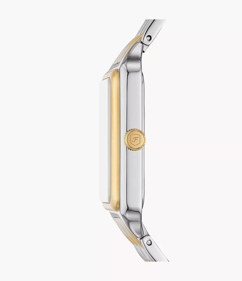 Fossil Raquel Women's Watch – Two-Tone Stainless Steel with White Mother-of-Pearl Dial (Model ES5305)