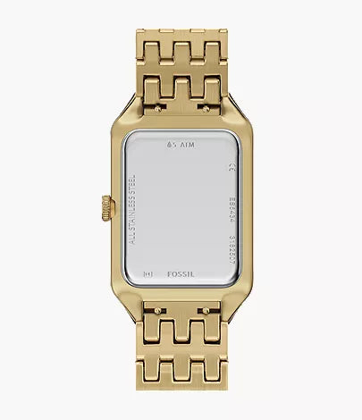 Fossil Raquel Women’s Quartz Watch ES5434 with Black Dial and Gold-Tone Stainless Steel Bracelet