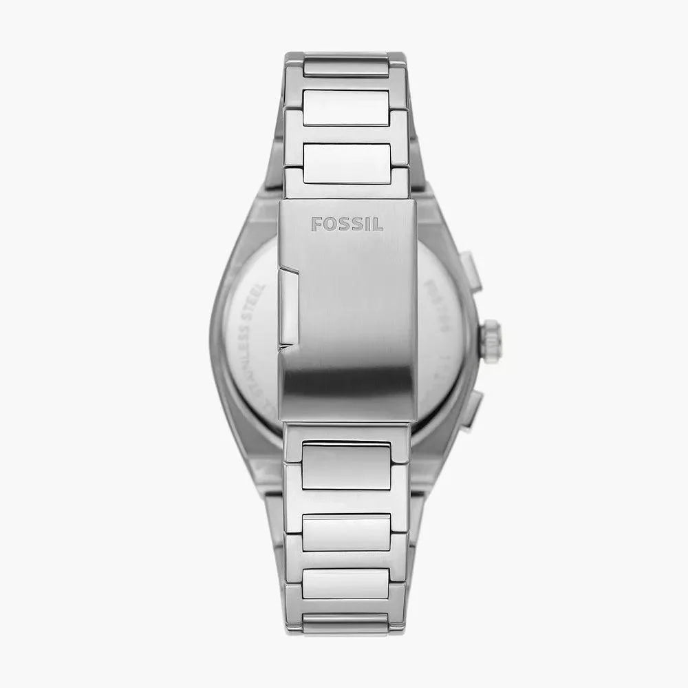 Fossil Everett Chronograph Men’s Watch FS5964 – Green Dial, Silver Stainless Steel Bracelet, 42mm Quartz Analog Multi-Function Watch