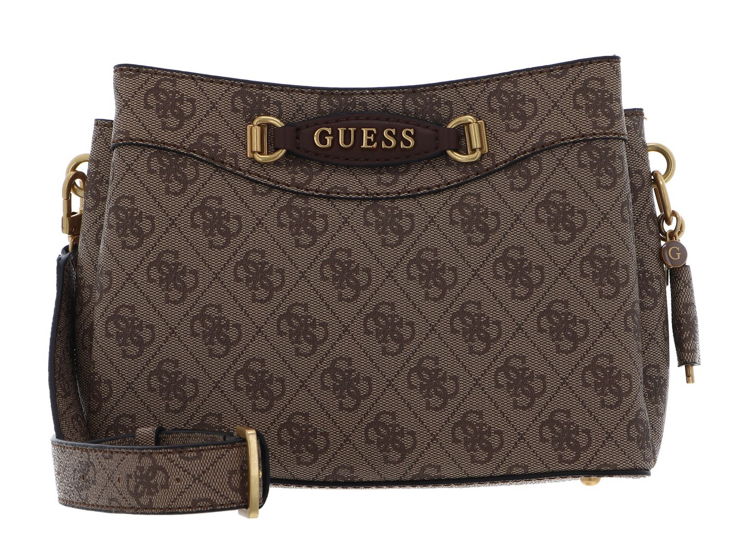 GUESS Emera Logo Girlfriend Satchel – Latte