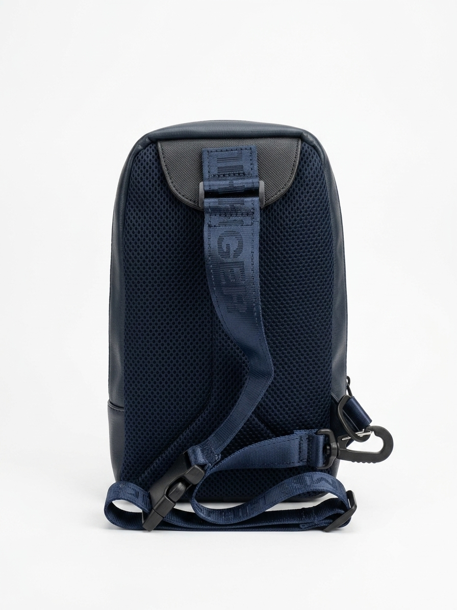 Tommy Hilfiger Men's Faux-Leather Crossbody Sling Bag - Navy #0065