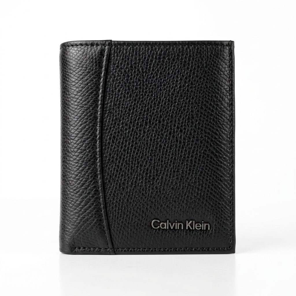 Calvin Klein Men's Genuine Leather Wallet – Black #0008