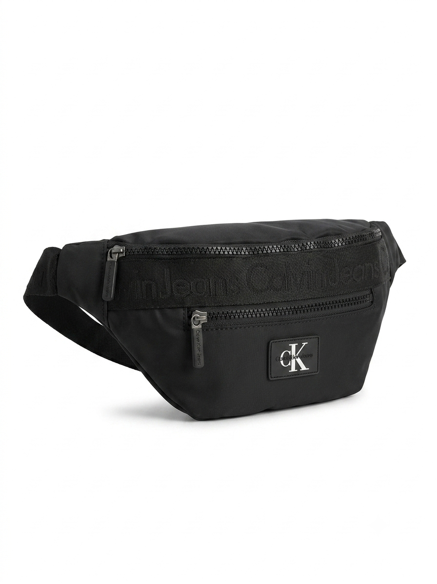 Calvin Klein Jeans Men's Black Nylon Logo Waist Bag