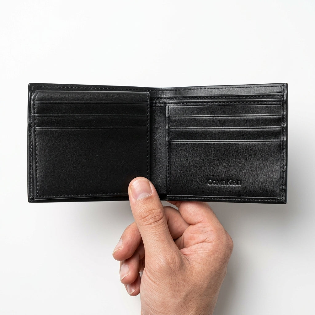 Calvin Klein Men's Classic Leather Bifold Wallet - Black #0002