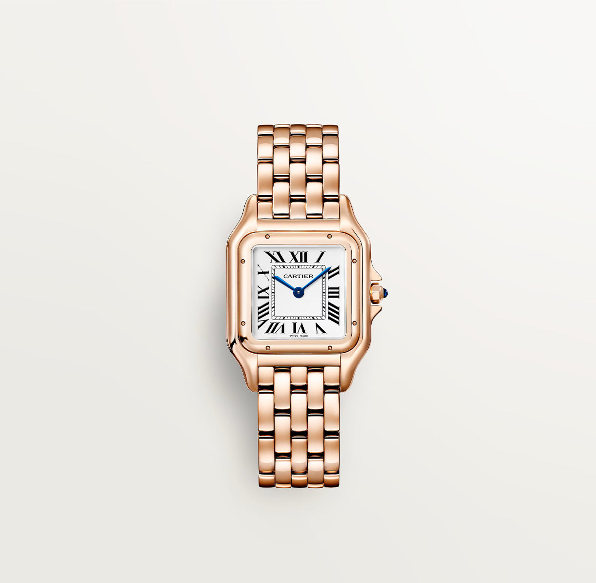 Panthère de Cartier watch White Dial Rose Gold Strap medium model