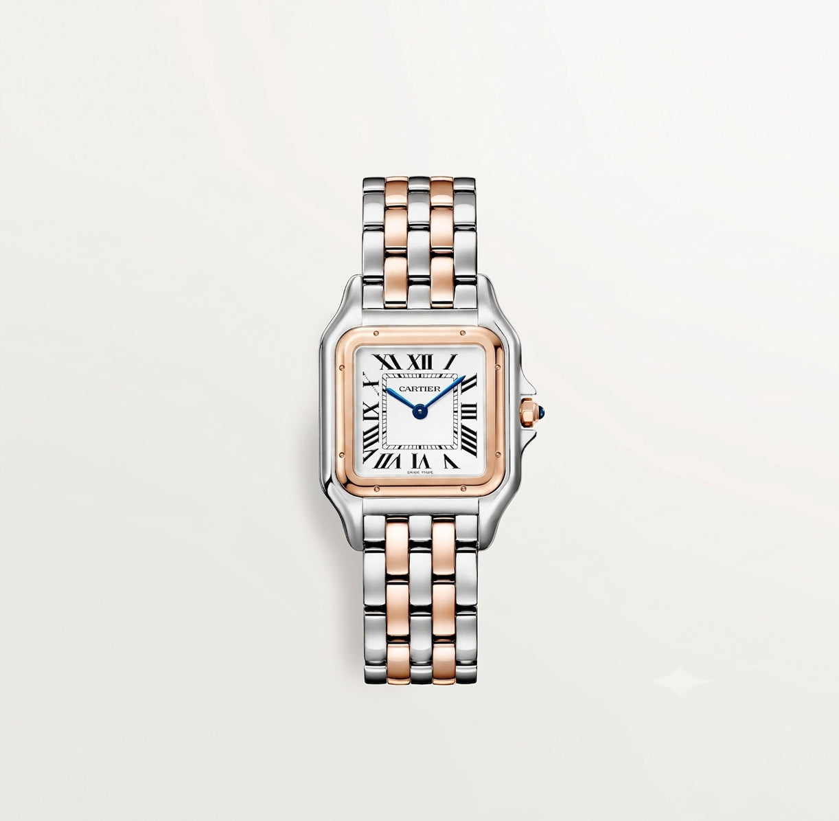 Panthère de Cartier watch White Dial Rose Gold / Silver Strap medium model