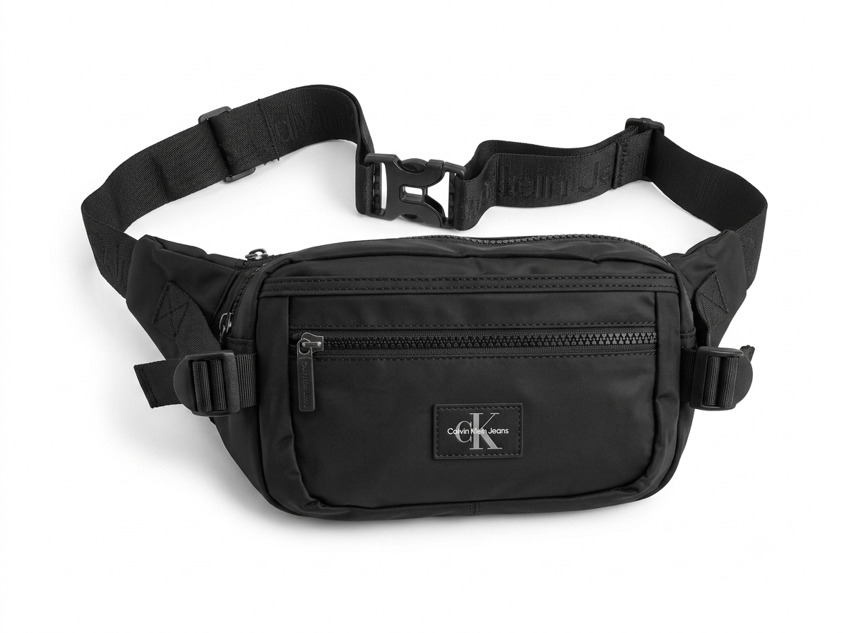 Calvin Klein Jeans Men's Black Multi-Zipper Waist Bag #0021