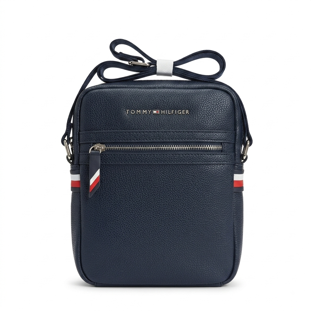 Tommy Hilfiger Men's Pebbled Crossbody Reporter Bag #0070