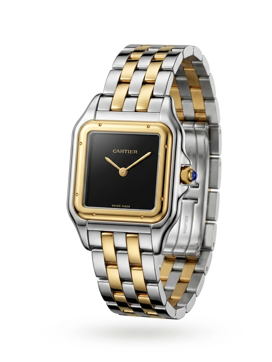 Panthère de Cartier watch black dial medium model