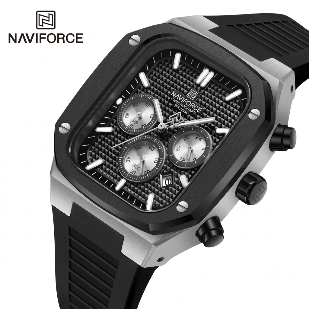 NAVIFORCE NF8037 S/B/B Men’s Square Classic Watch