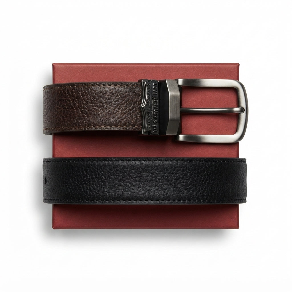 Levi's Men's Reversible Leather Belt: Dual-Sided Style and Premium Quality #02