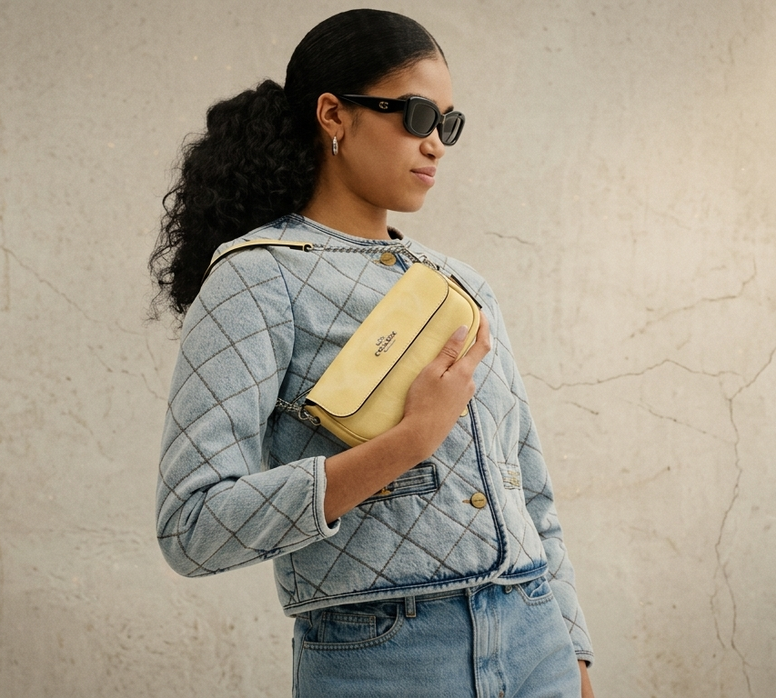 COACH Signature Canvas Flap Crossbody – Yellow #0025