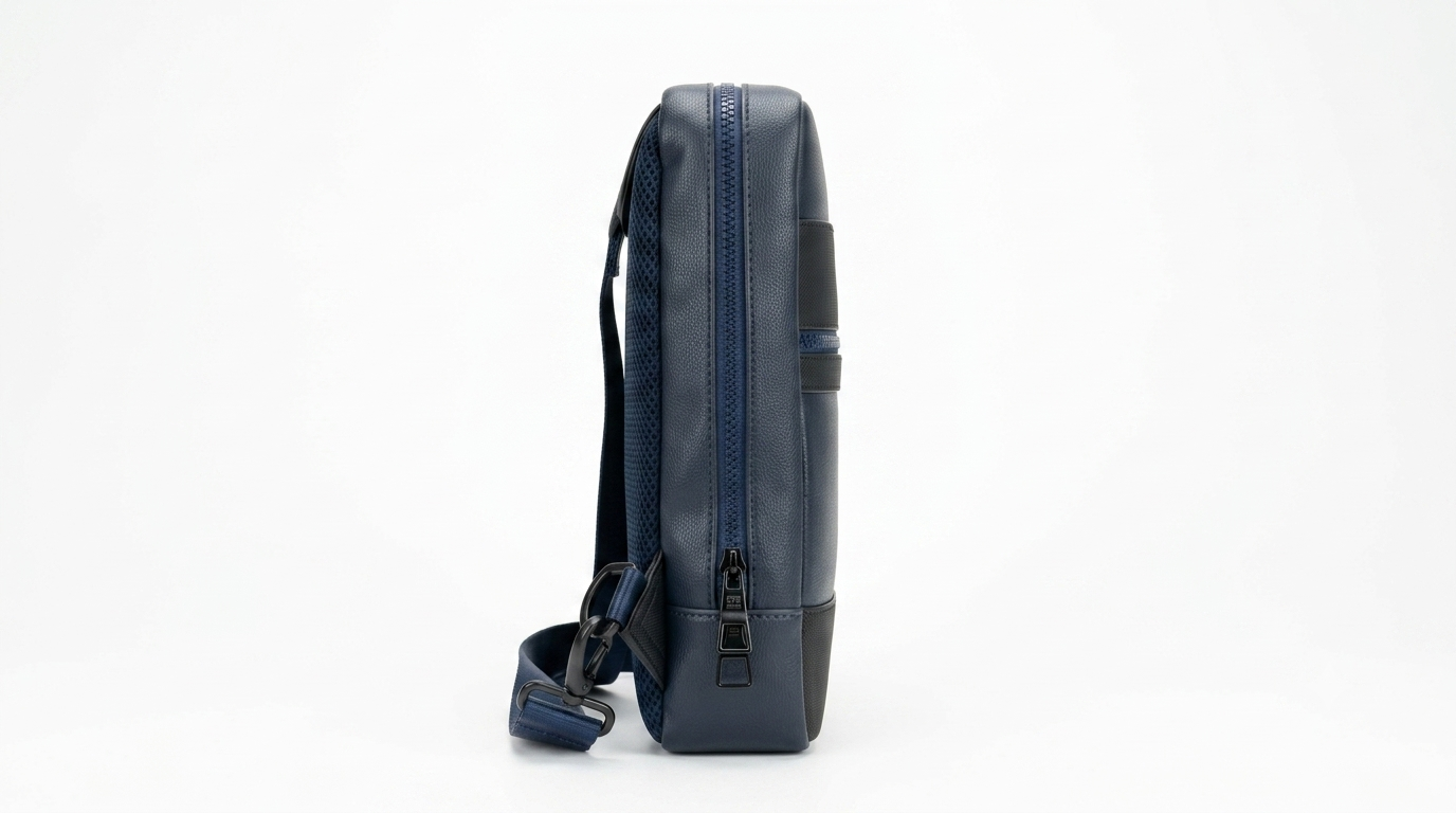 Tommy Hilfiger Men's Faux-Leather Crossbody Sling Bag - Navy #0065