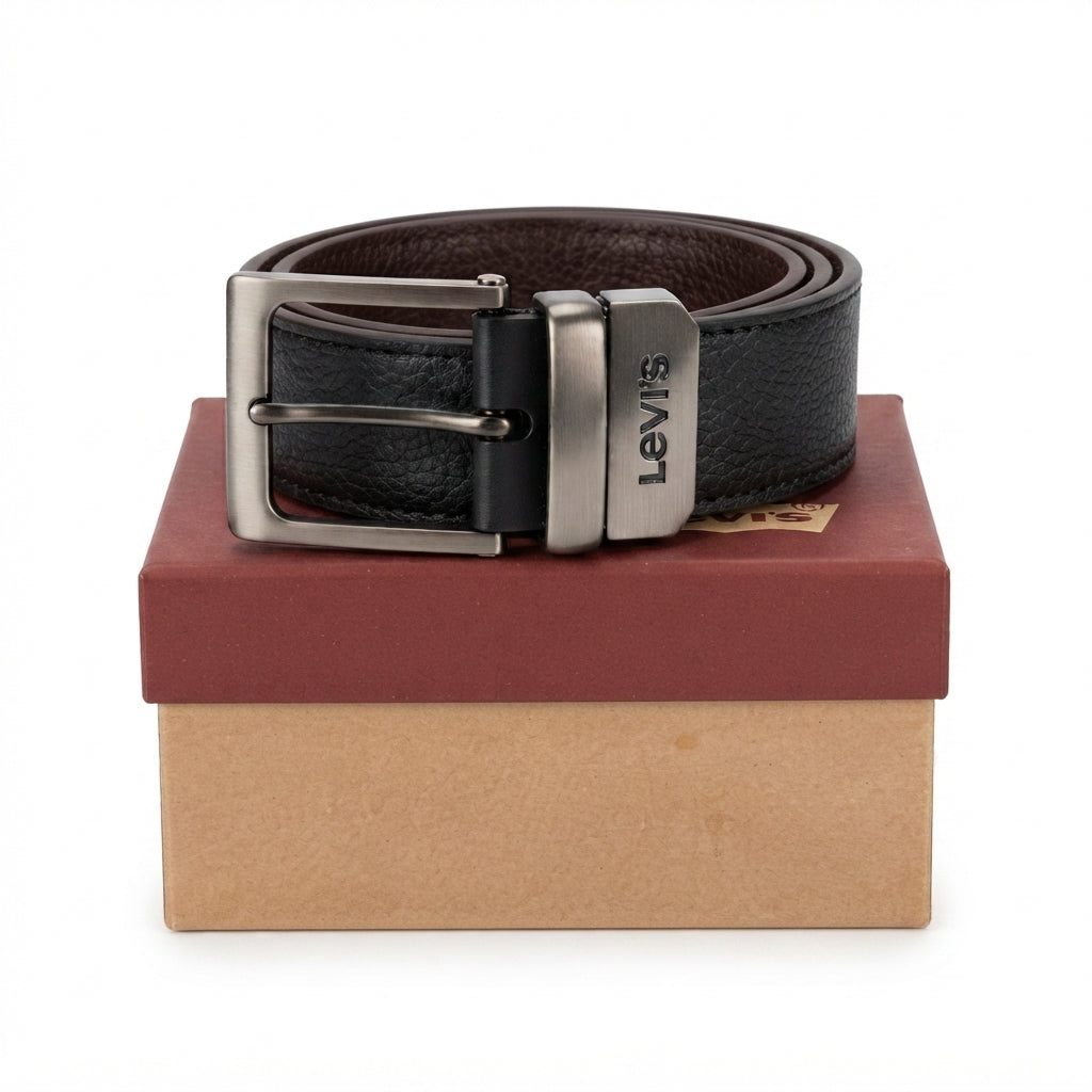Levi's Men's Reversible Leather Belt (Black/Brown) #04