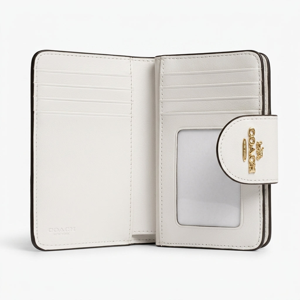 Coach Medium Corner Zip Wallet in Signature Canvas with Floral Print #00