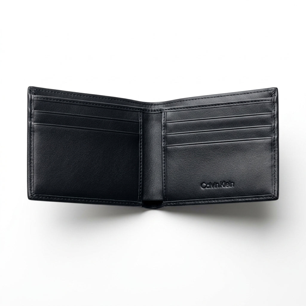 Calvin Klein Men's Genuine Leather Bifold Wallet - Black #0004