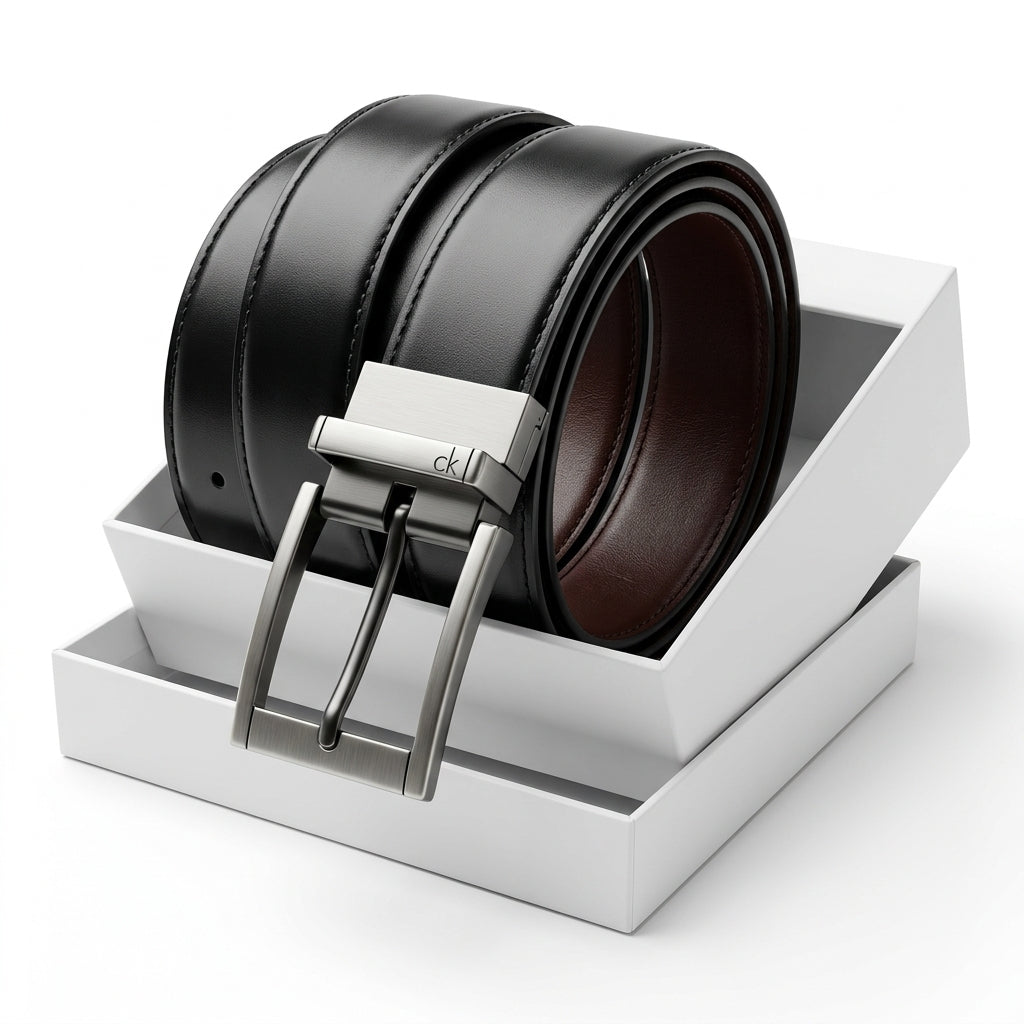 Calvin Klein Men's Reversible Genuine Leather Belt with Gift Box #18