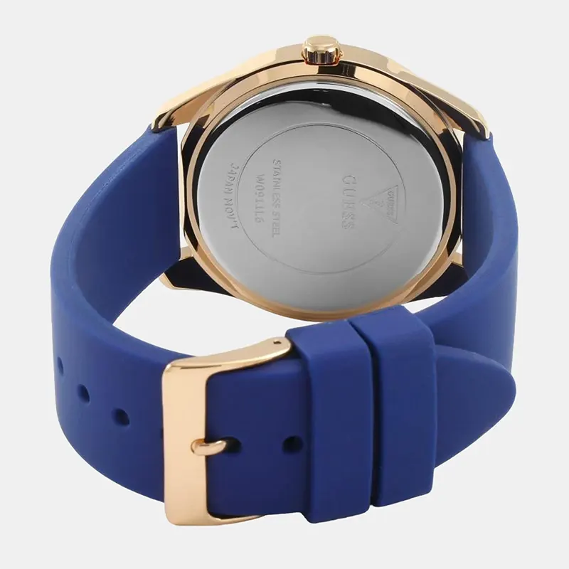 Guess G-Twist Women’s Analog Watch – White Dial & Blue Rubber Strap (Model W0911L6)