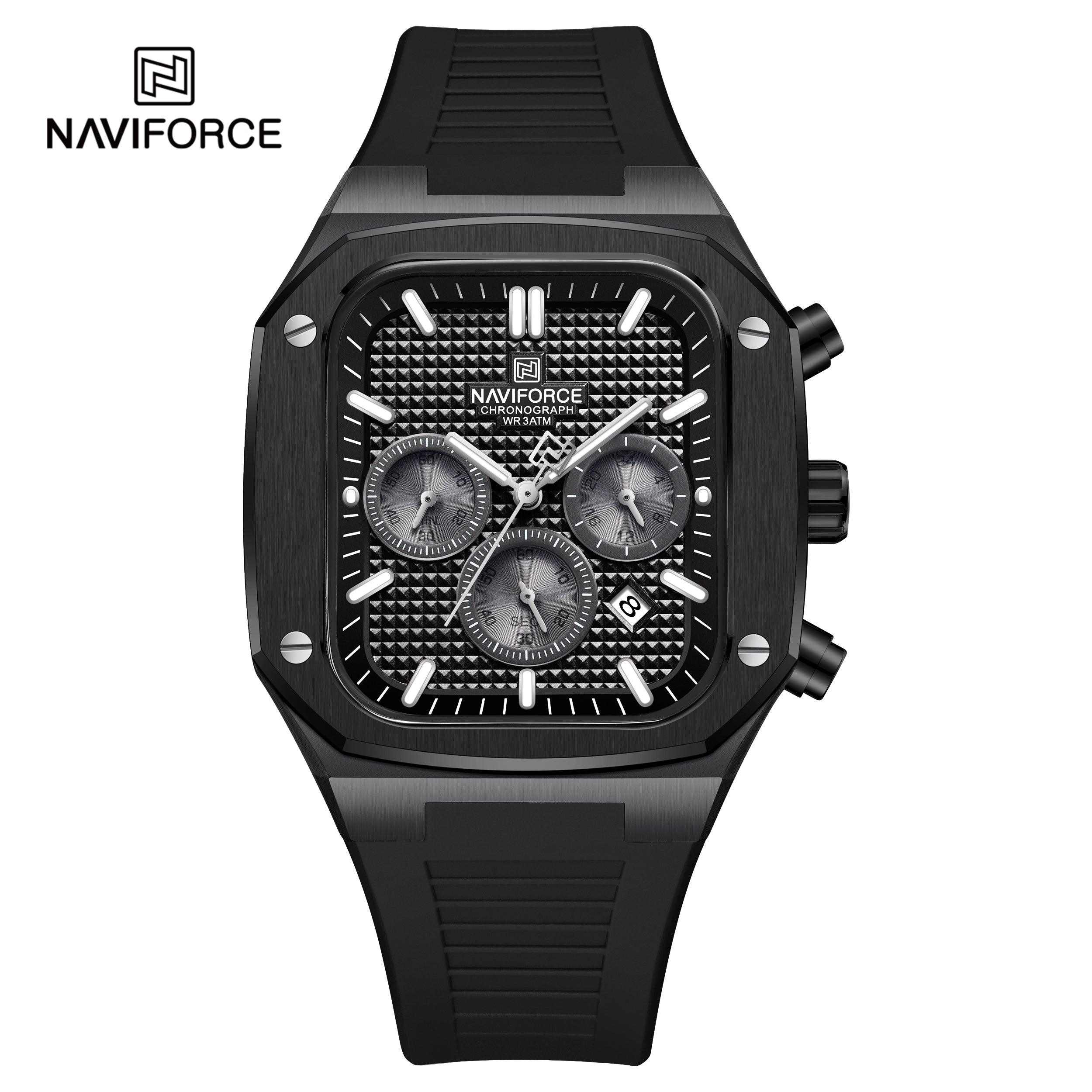 NAVIFORCE NF8037 B/B/B Men’s Square Classic Watch