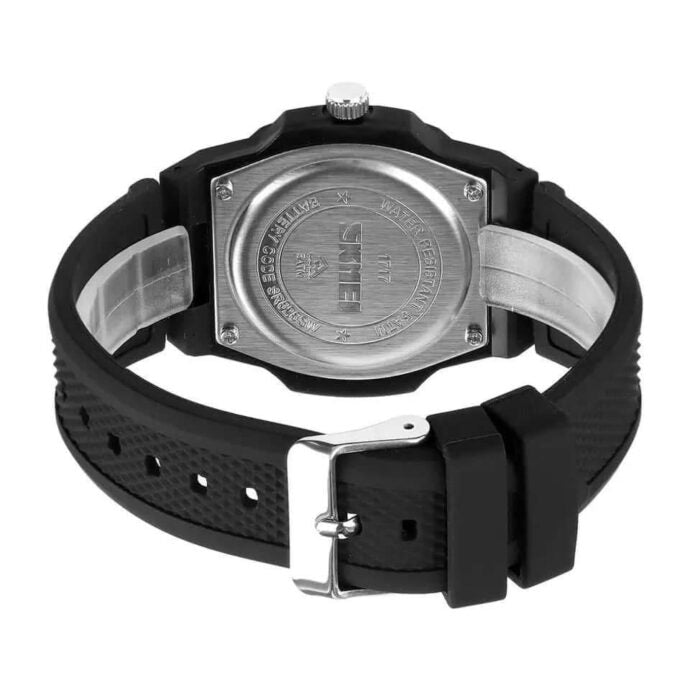 SKMEI Men’s Watch 1717 – Luxury Hexagon Design Quartz Watch with Silicone Strap (50M Waterproof)