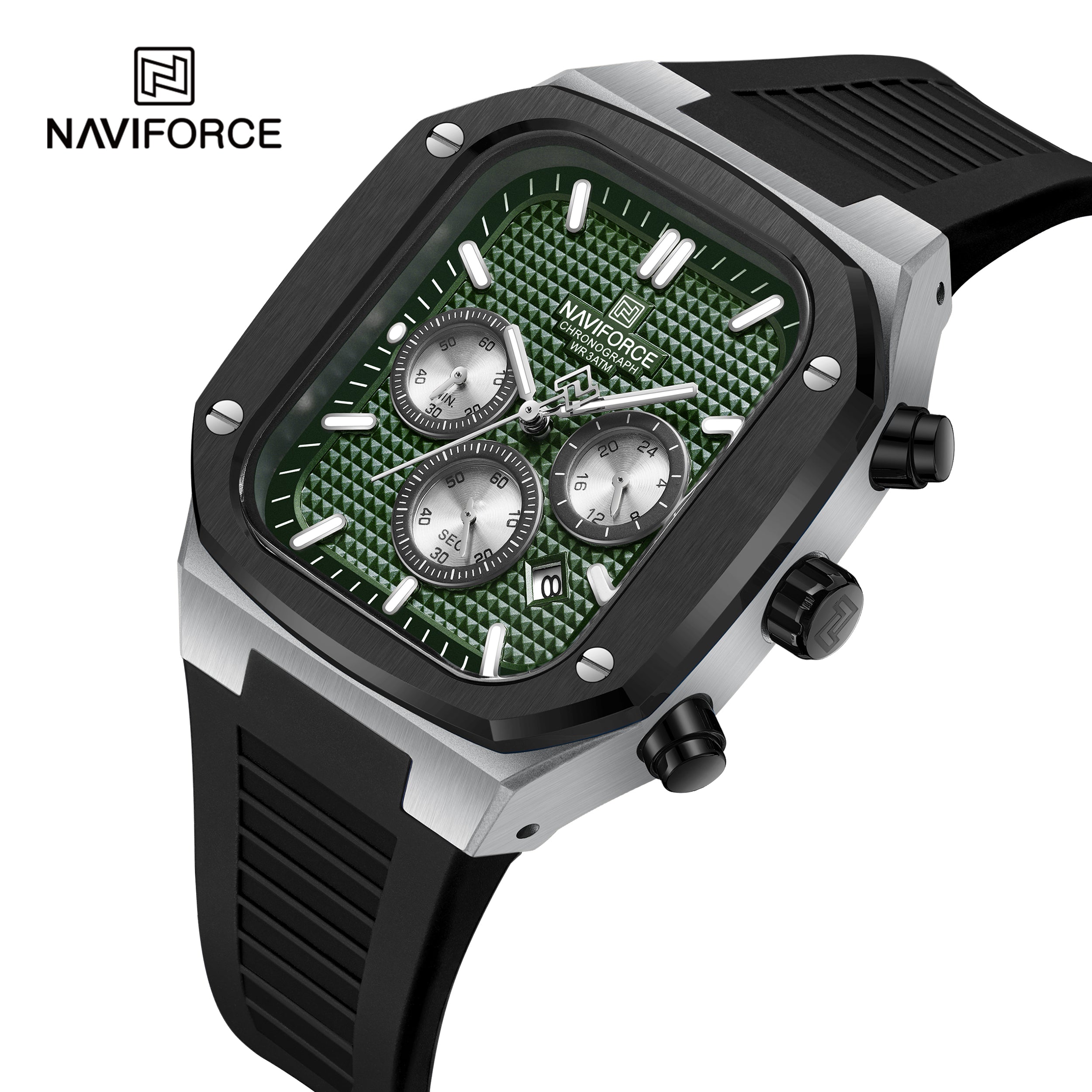 NAVIFORCE NF8037 S/GN/B Men’s Square Classic Watch