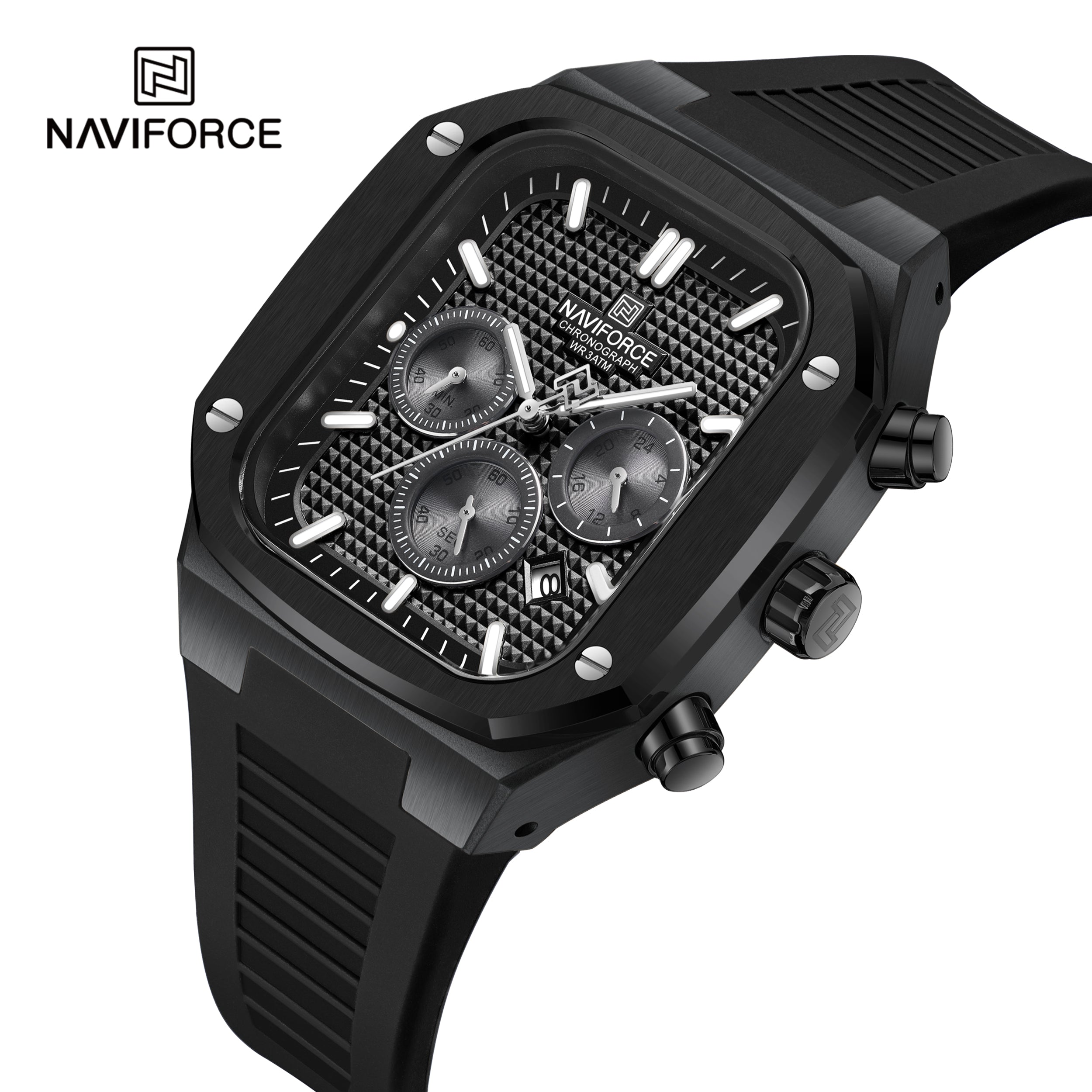 NAVIFORCE NF8037 B/B/B Men’s Square Classic Watch