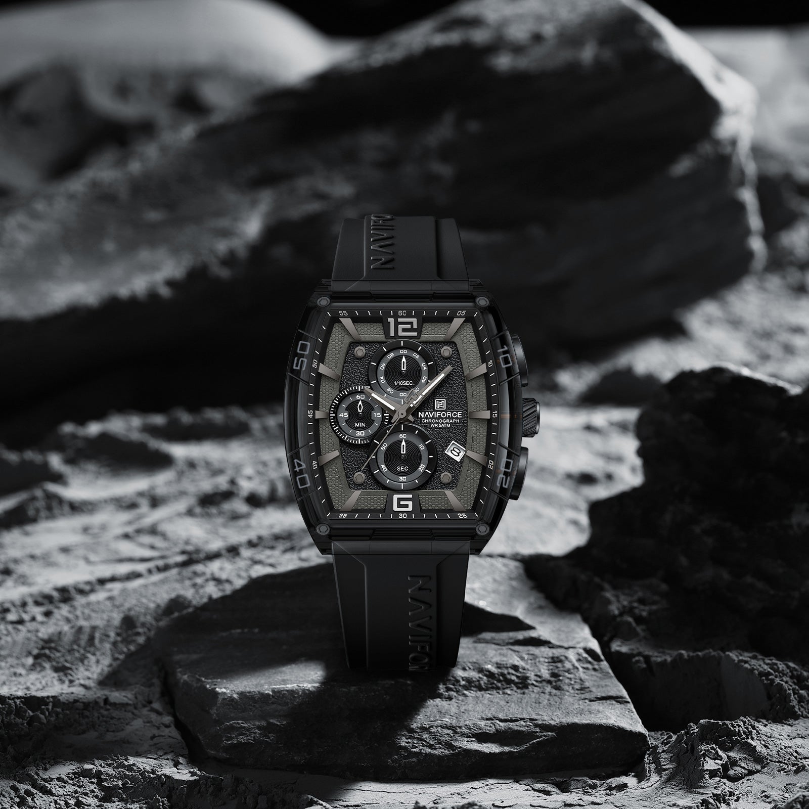Naviforce Watch for Men NF6101 B/W/B