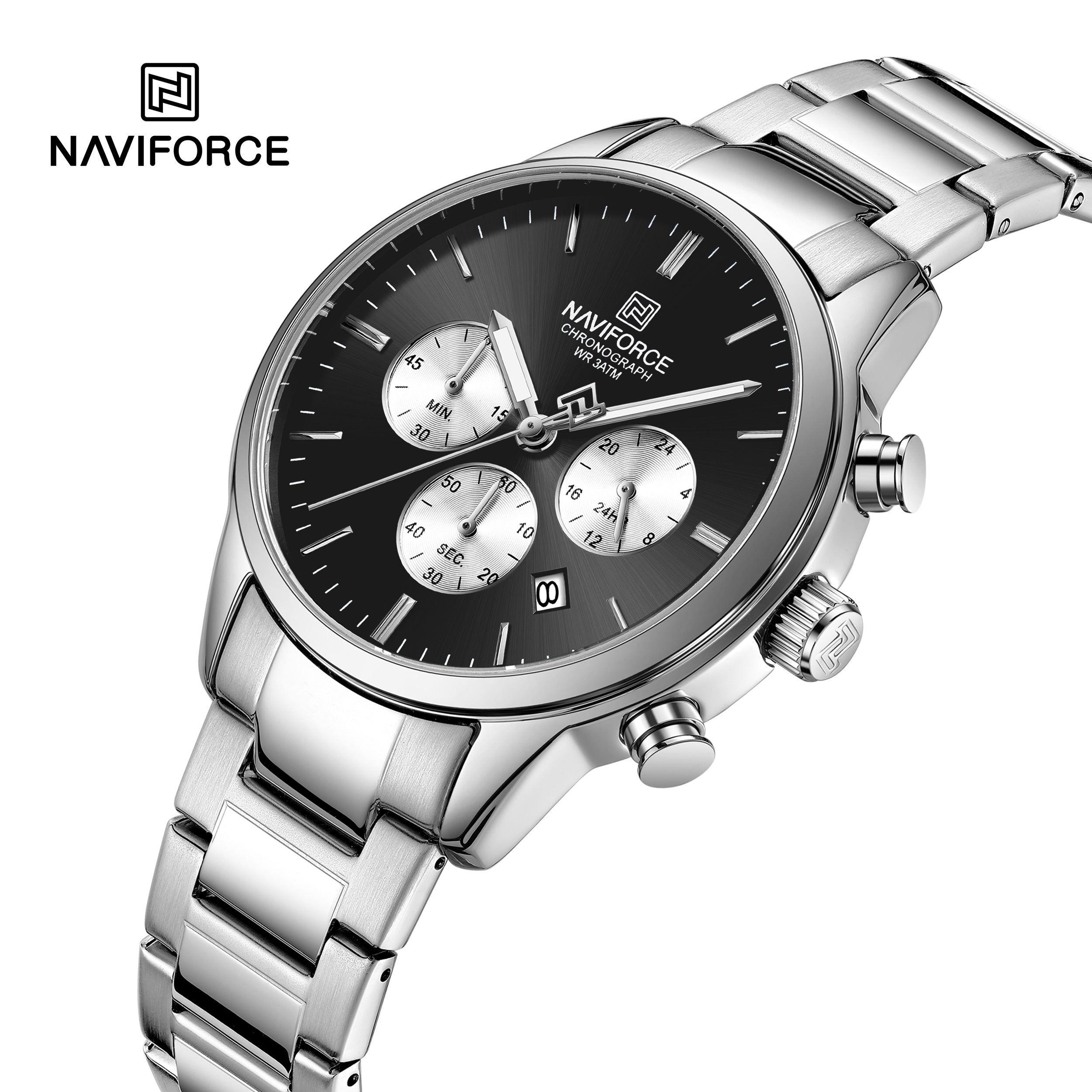 Naviforce Men’s Watch NF8076-S-B-S – Black Dial