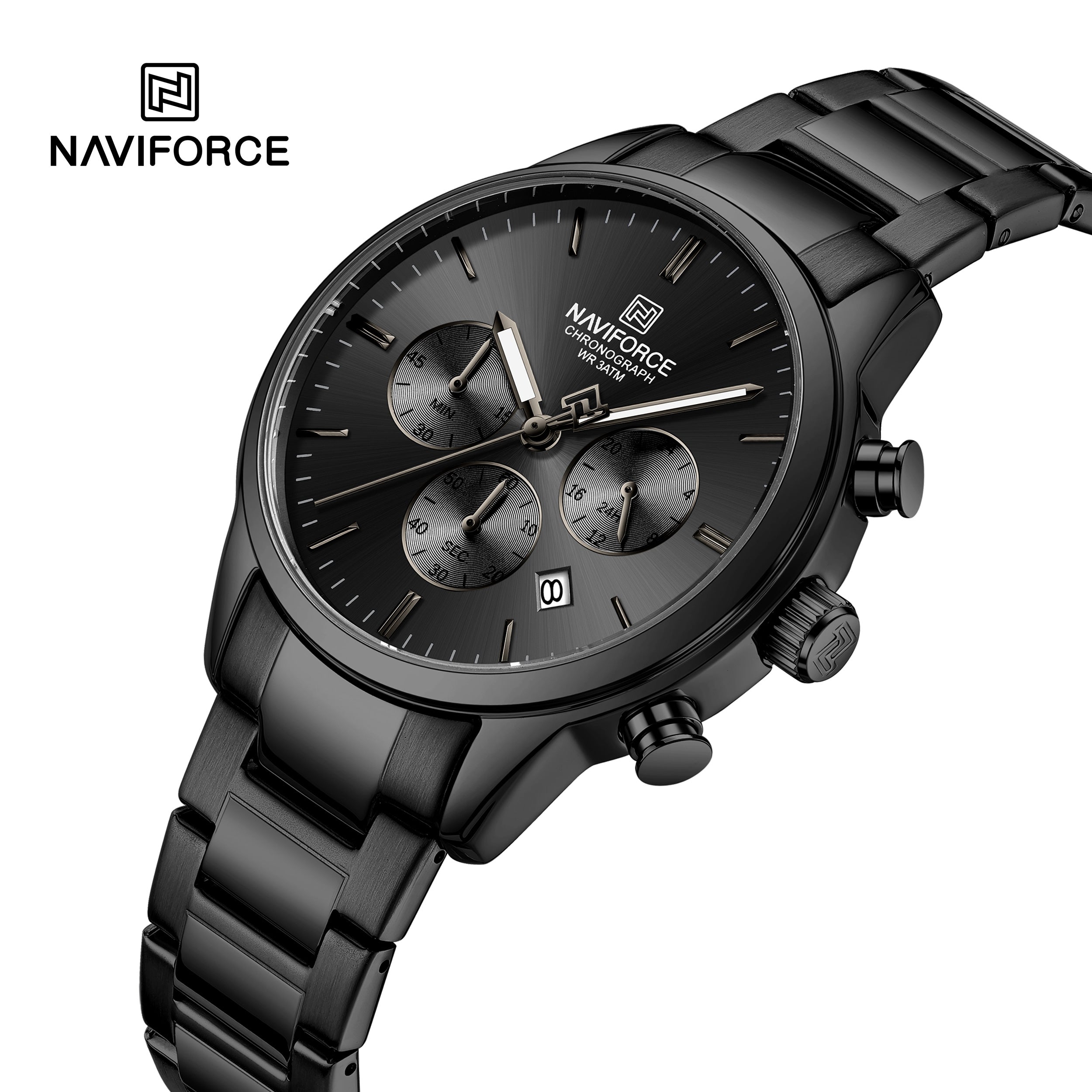 Naviforce Men’s Watch NF8076-B-B-B – Black Dial