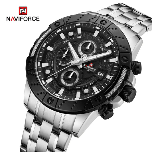 NAVIFORCE NF9227 S/W/S Hollow Mechanical Style Men’s Watch Trendy Fashion Waterproof Sports Luminous Wristwatch Gift for Boyfriend